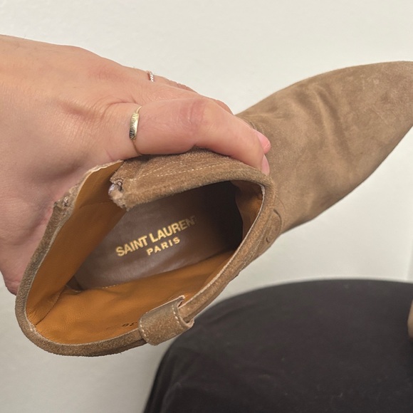 Saint Laurent western Tan Suede Ankle Boots - Picture 6 of 12